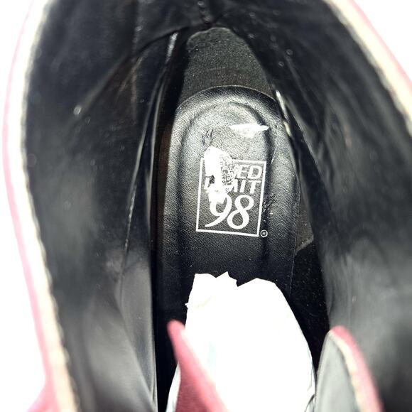 Women's 10 Platform Shoes Purple Closed Toe  Ankle Boots Booties Laces - Picture 5 of 8